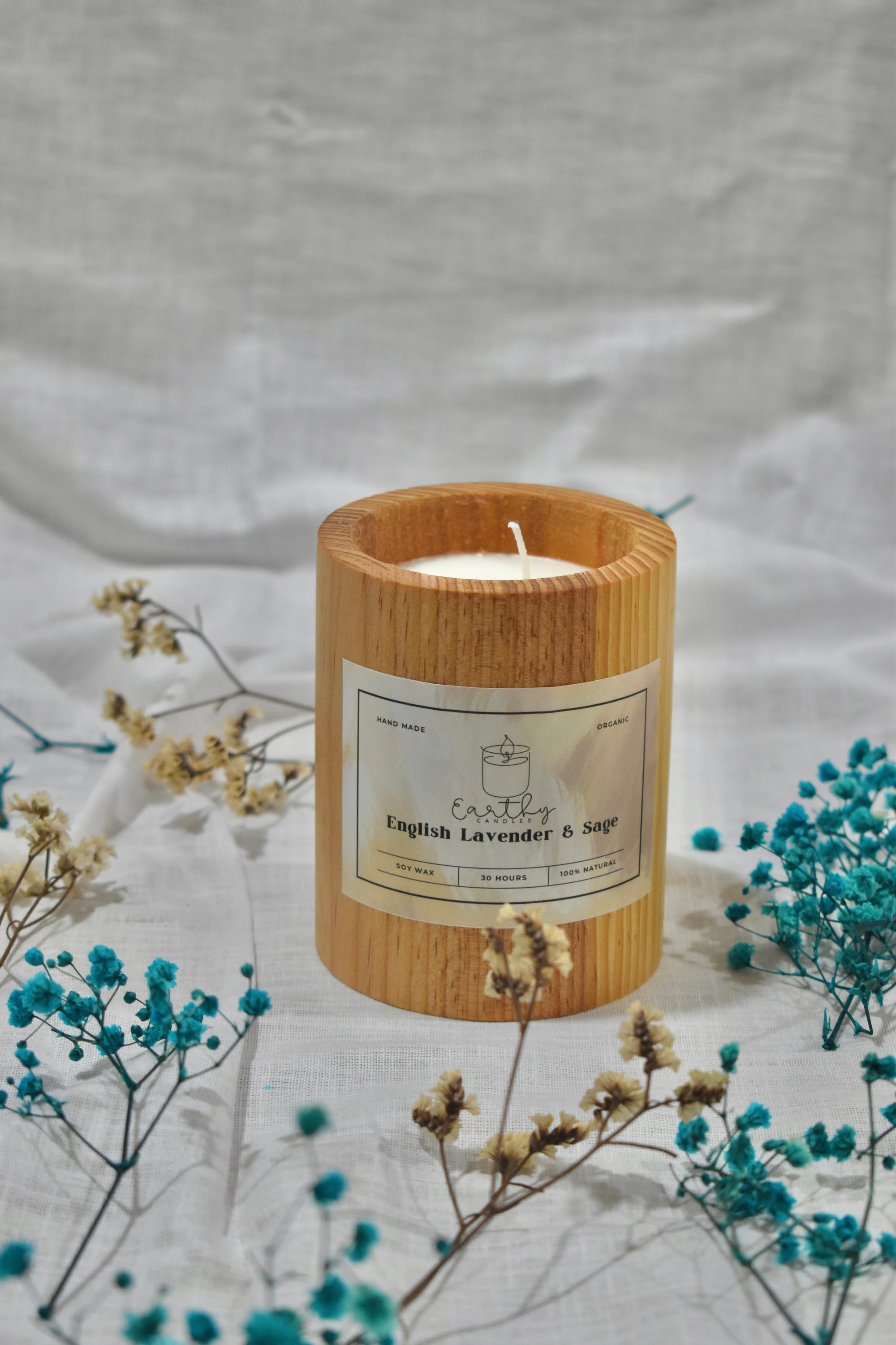 Pine Wood Candle Turkish Rose