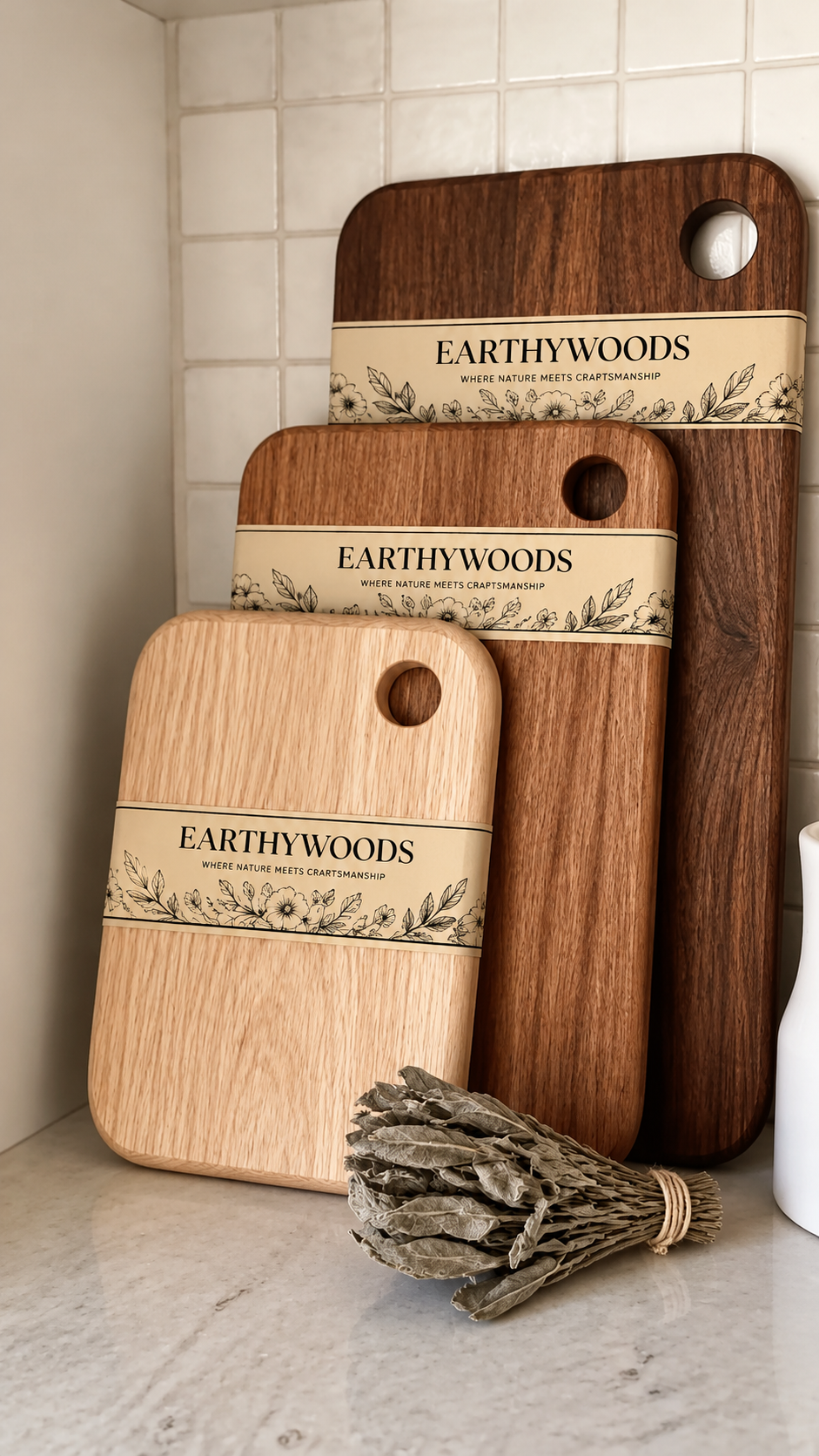 Wooden Chopping Board Set of 3, Teak & Indian Rosewood by Earthy Woods - wooden board photograph