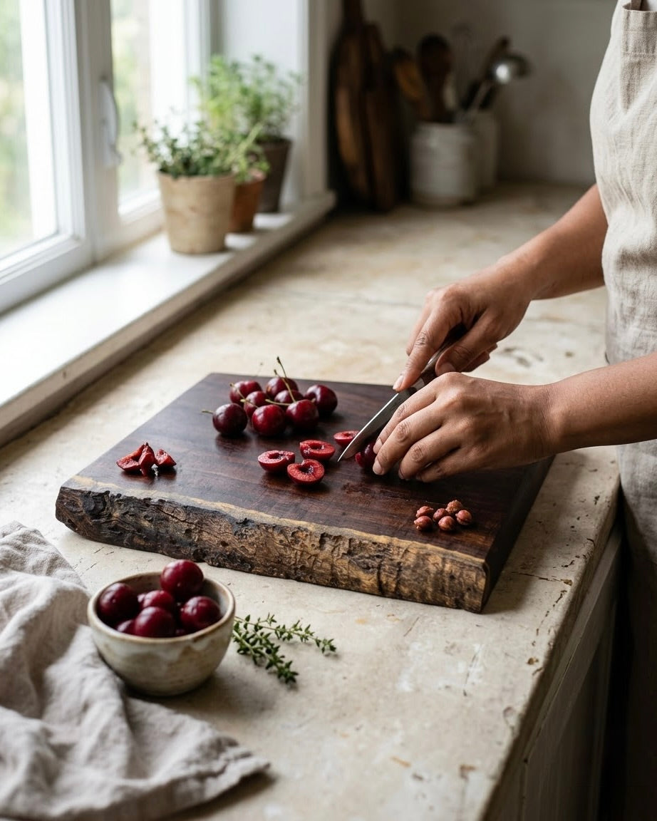 Live Edge Indian Rosewood Cutting Board, 15 x 10 x 2 Inch by Earthy Woods - product design view