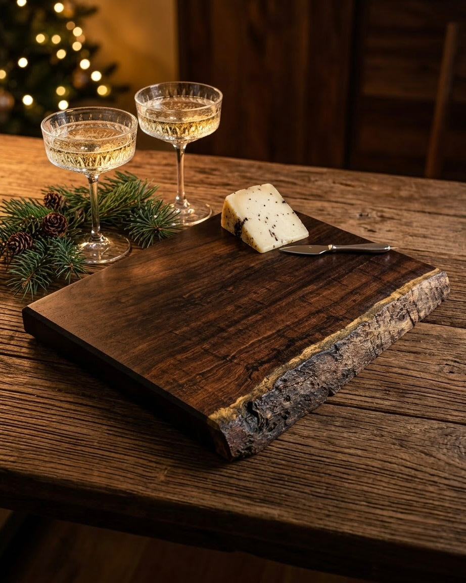 Live Edge Indian Rosewood Cutting Board, 15 x 10 x 2 Inch by Earthy Woods - wooden board photograph