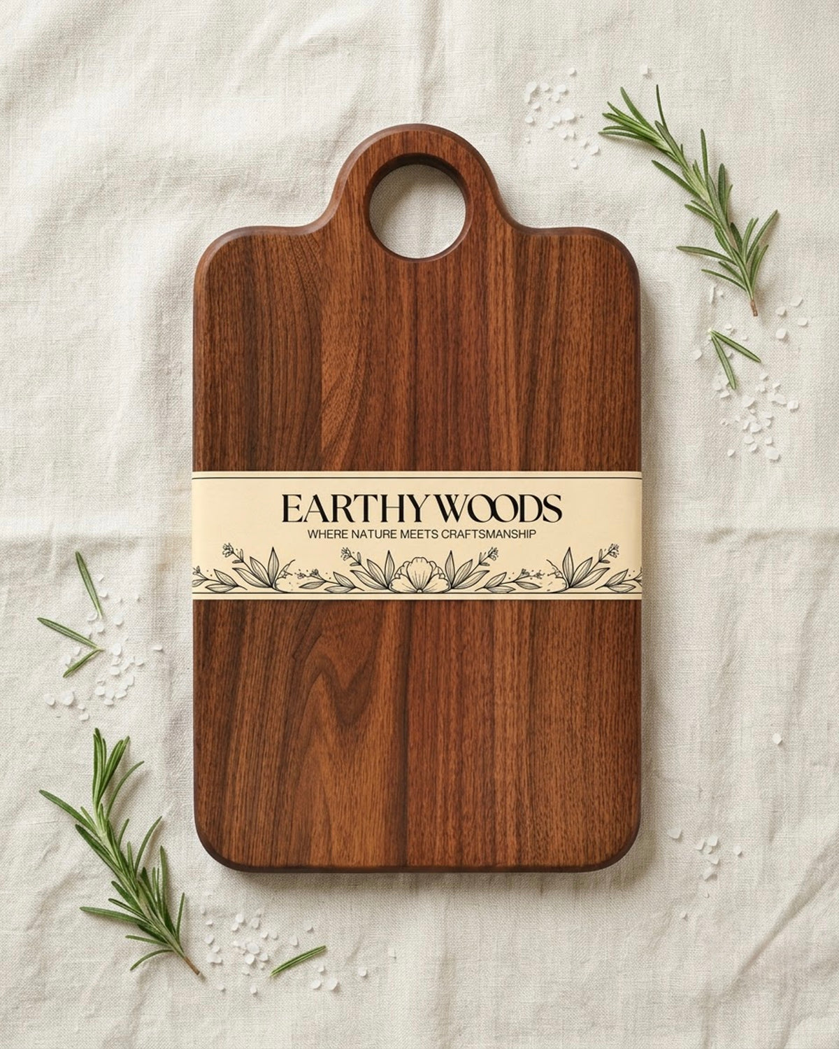 Indian Rosewood Chopping Board with Handle, 15 x 10 x 1 Inch by Earthy Woods - another product view