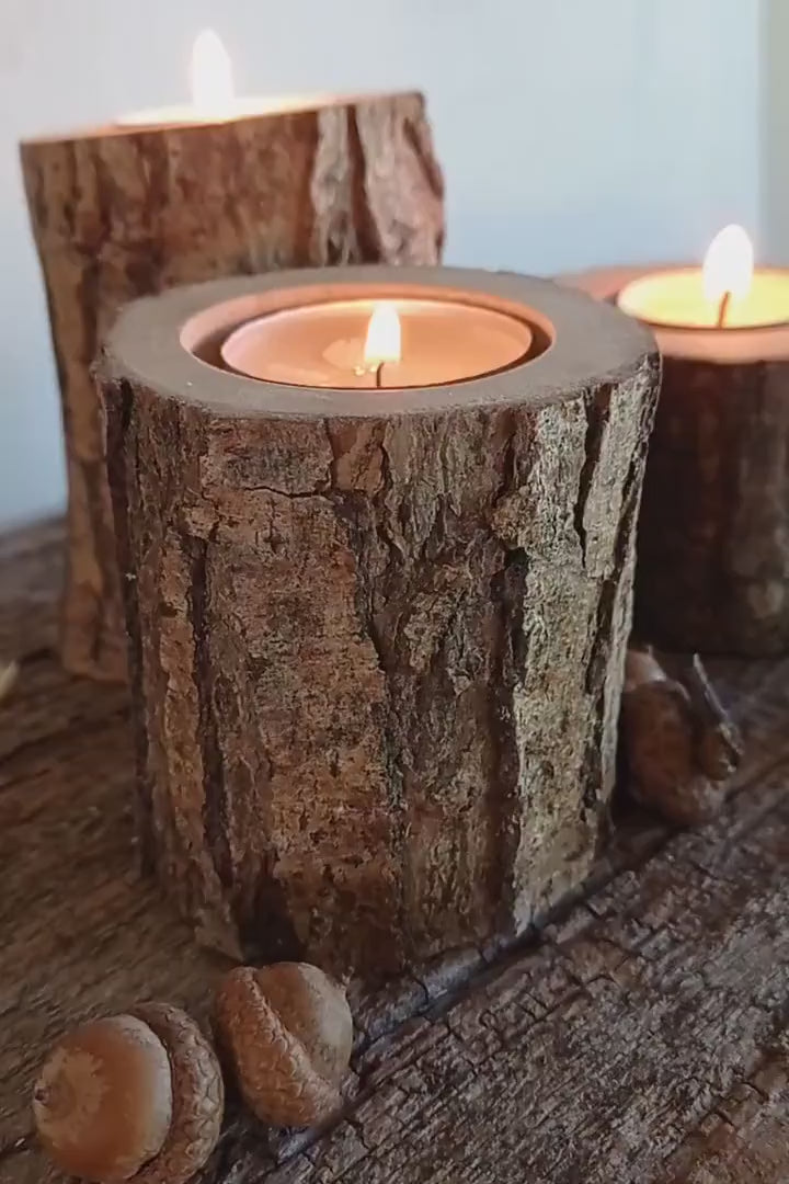 Rustic Tree Branch Candle Holders
