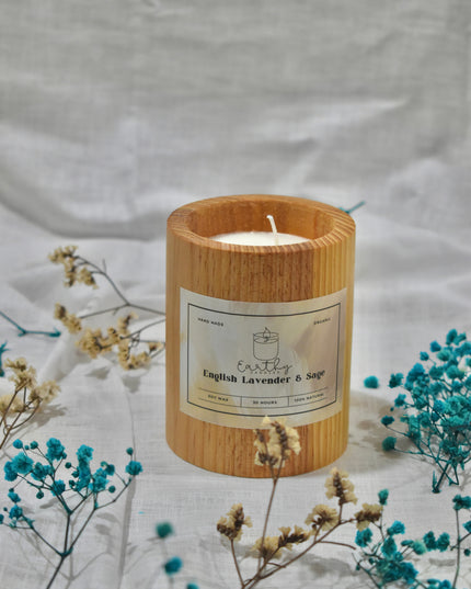 Pine Wood Candle Turkish Rose