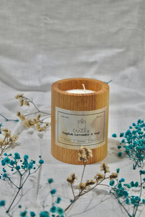 Pine Wood Candle Turkish Rose