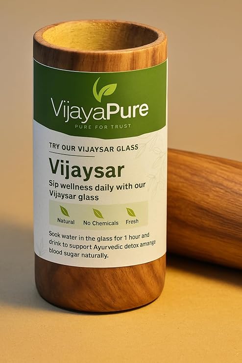 VijayaPure By Earthy Woods | Herbal Vijaysar Tumbler for Sugar Balance – 300ml
