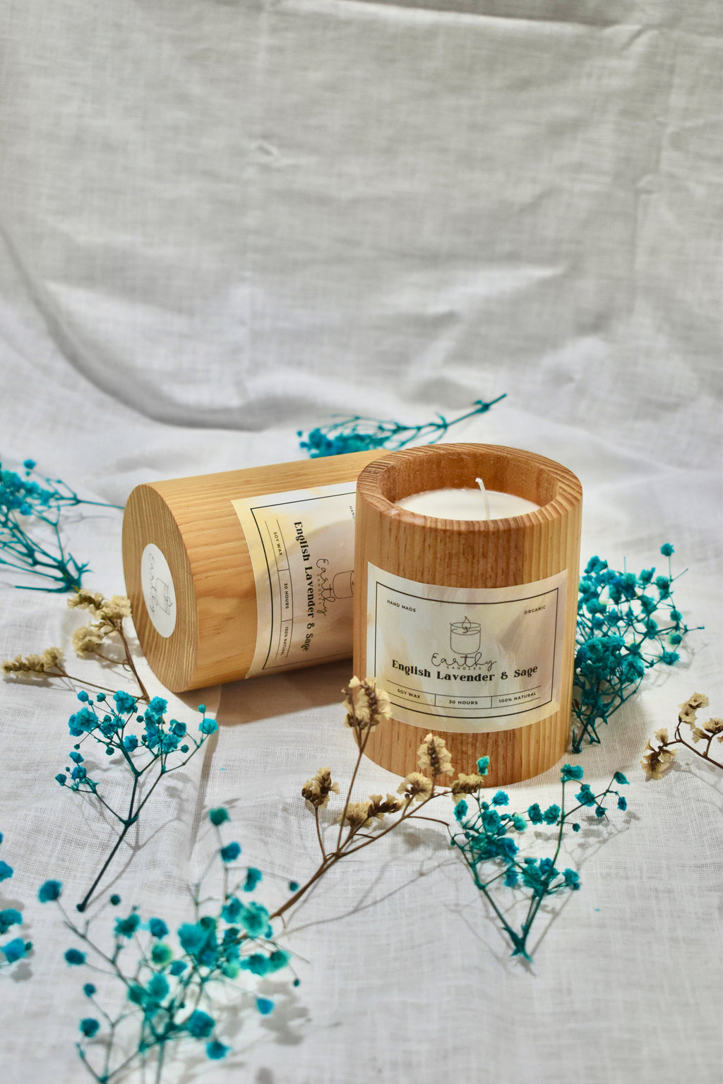 Pine Wood Candle set of combo 2
