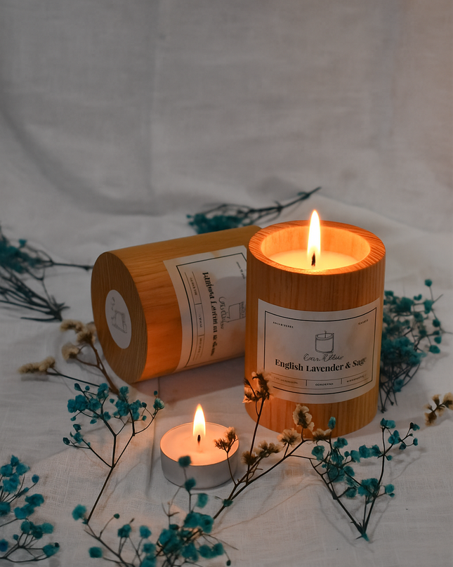 Pine Wood Candle set of combo 2