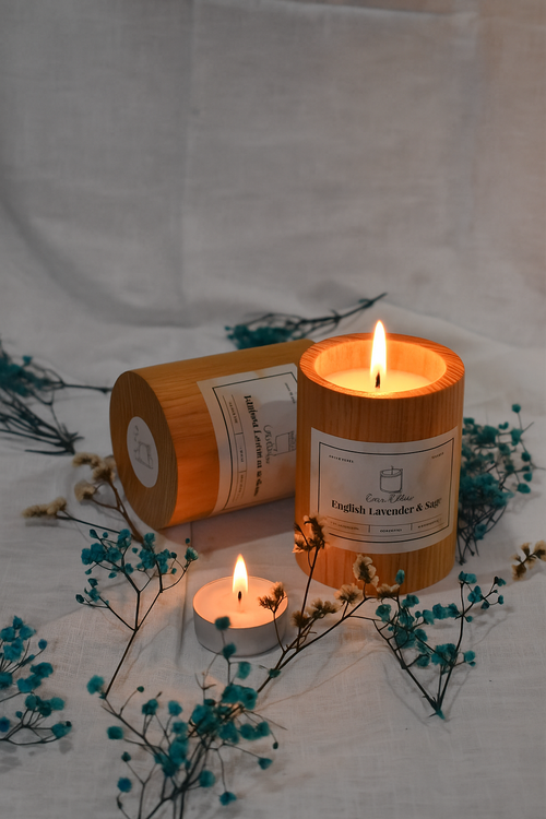 Pine Wood Candle set of combo 2