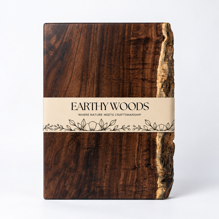 Live Edge Indian Rosewood Cutting Board, 15 x 10 x 2 Inch by Earthy Woods - product photo