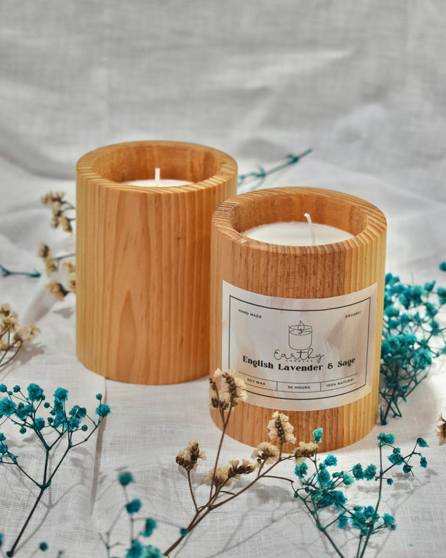 Pine Wood Candle set of combo 2