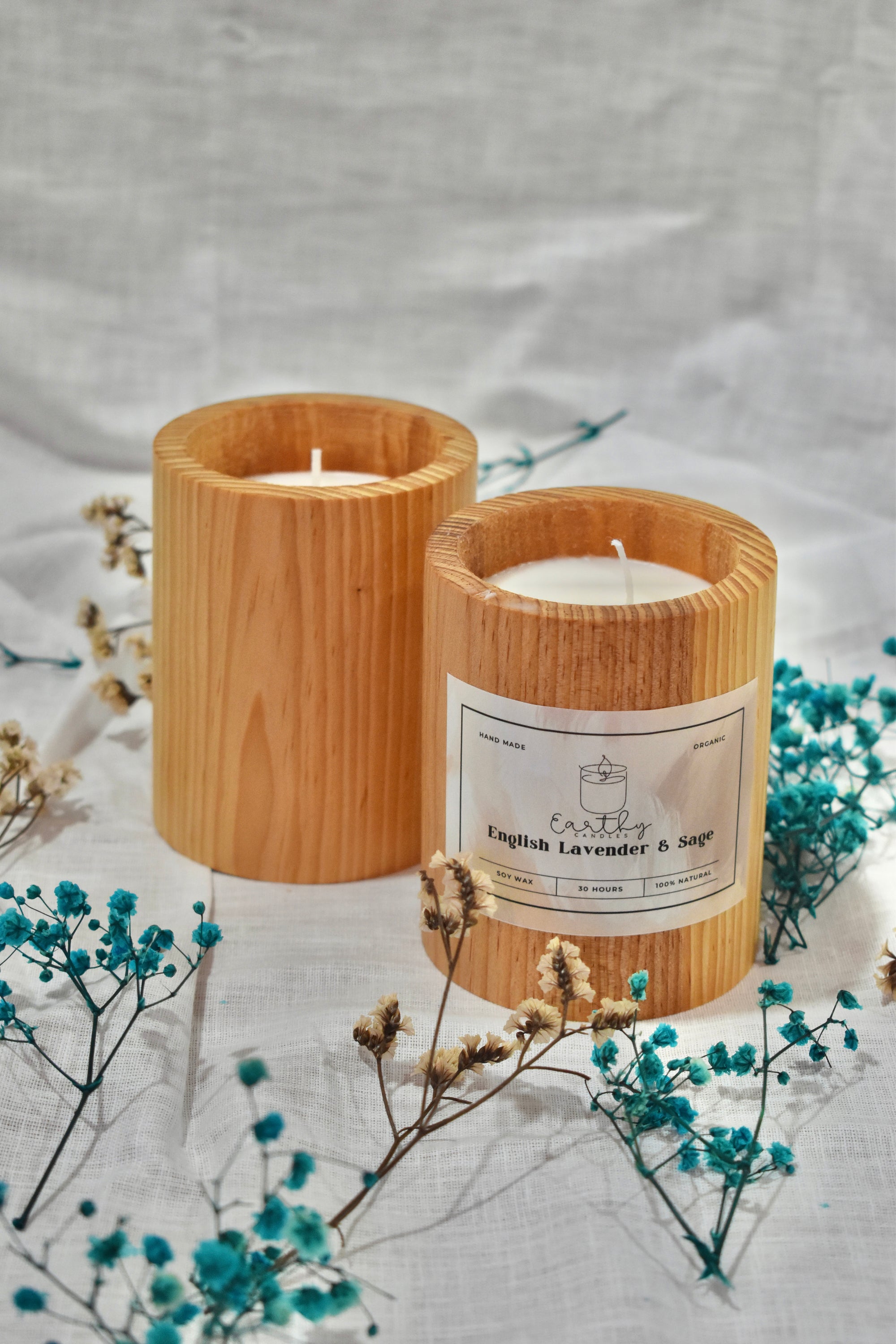 Pine Wood Candle set of combo 2