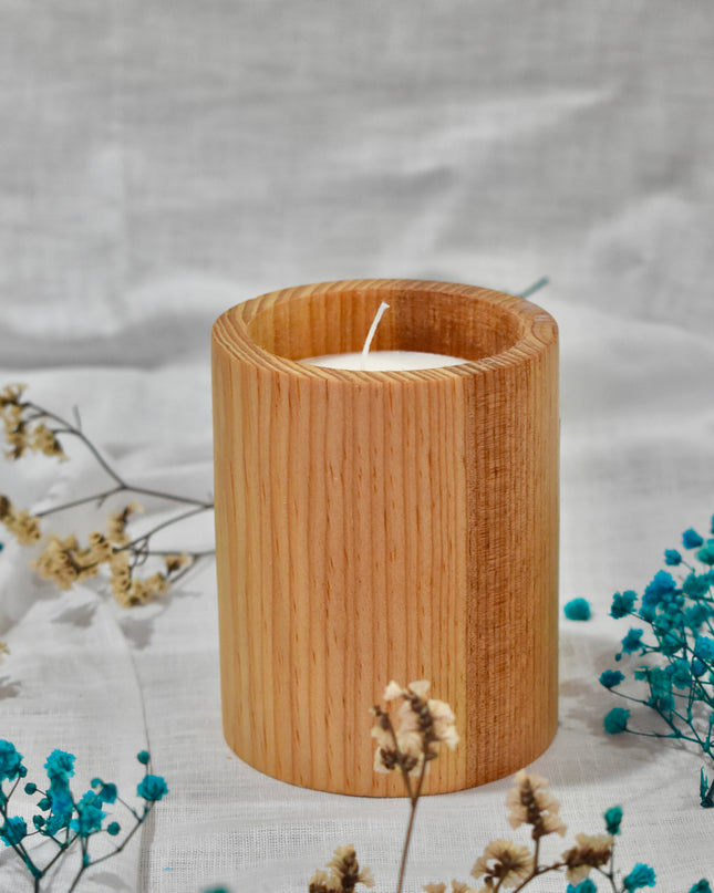Pine Wood Candle Turkish Rose