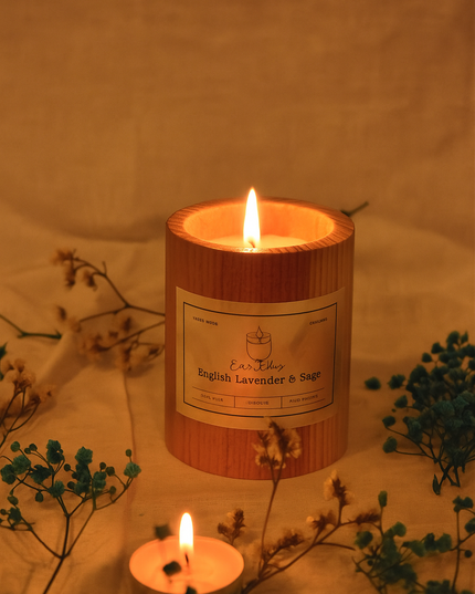 Pine Wood Candle Turkish Rose