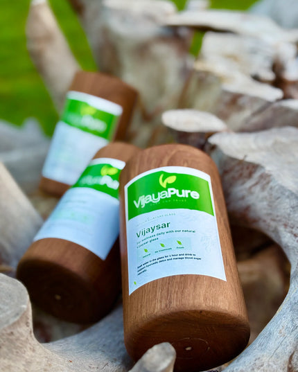 VijayaPure By Earthy Woods | Herbal Vijaysar Tumbler for Sugar Balance – 300ml