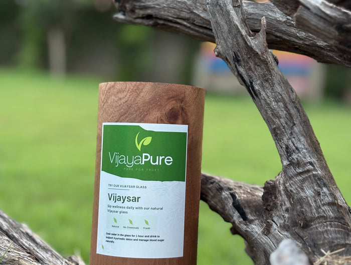 <h2>Regulate sugar levels with earthy woods vijaysar wooden glass</h2>
