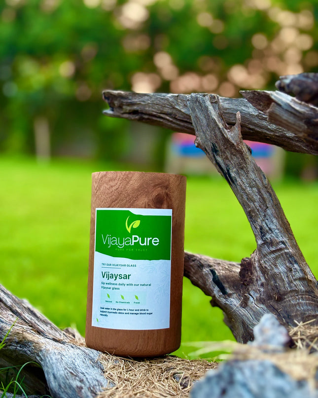 VijayaPure By Earthy Woods | Herbal Vijaysar Tumbler for Sugar Balance – 300ml