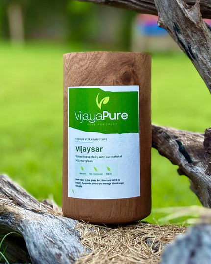 VijayaPure By Earthy Woods | Herbal Vijaysar Tumbler for Sugar Balance – 300ml
