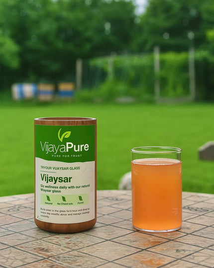 VijayaPure By Earthy Woods | Herbal Vijaysar Tumbler for Sugar Balance – 300ml