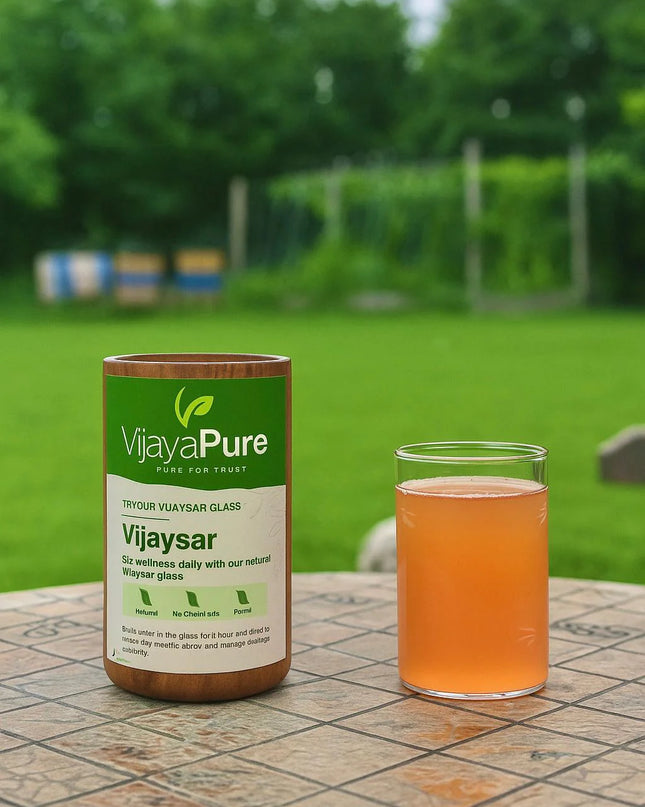 VijayaPure By Earthy Woods | Herbal Vijaysar Tumbler for Sugar Balance – 300ml