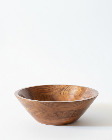 Handcrafted Natural Wood Serving Bowl – Premium Wooden Salad & Fruit Bowl