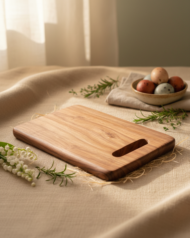 Premium Wooden Chopping Board with Handle – Multipurpose Cutting Board for Kitchen | Vegetable, Fruit & Meat Prep Board