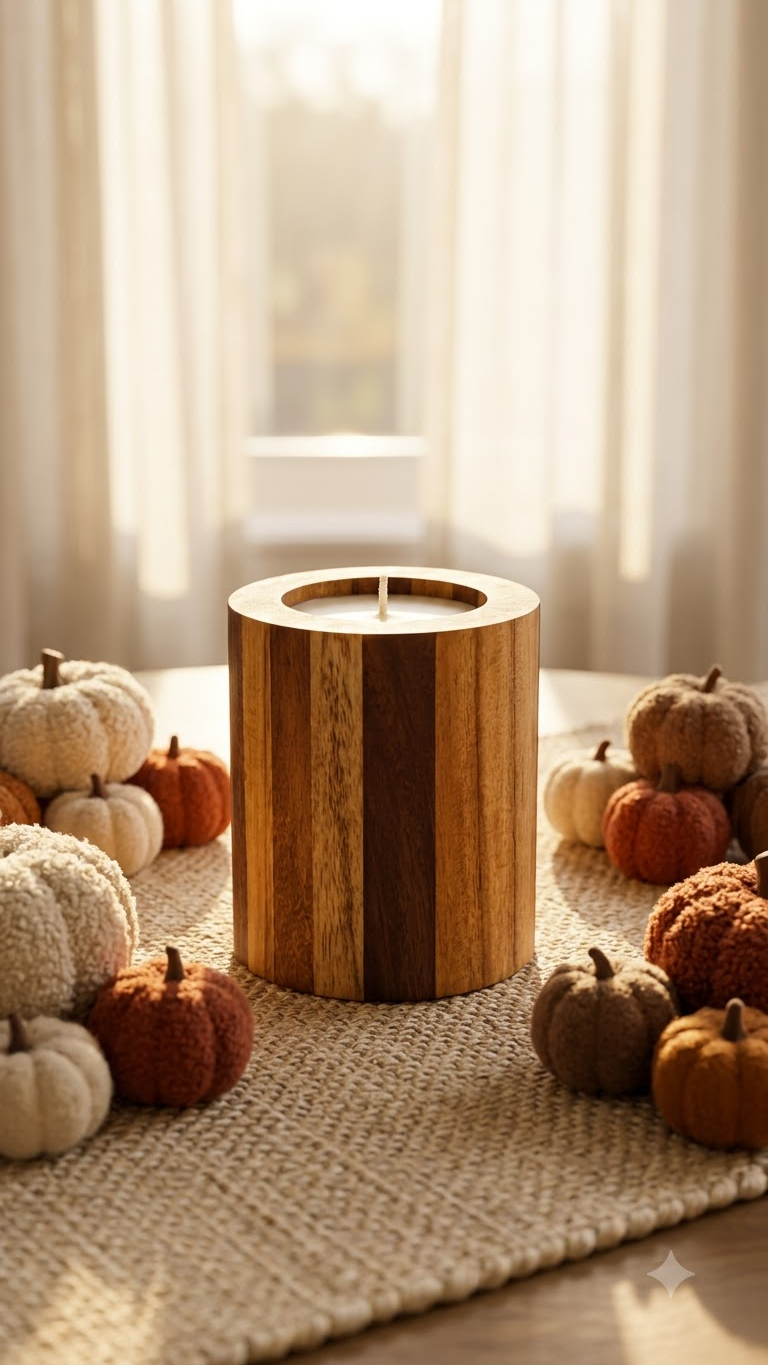 Indian Lemongrass wooden candle
