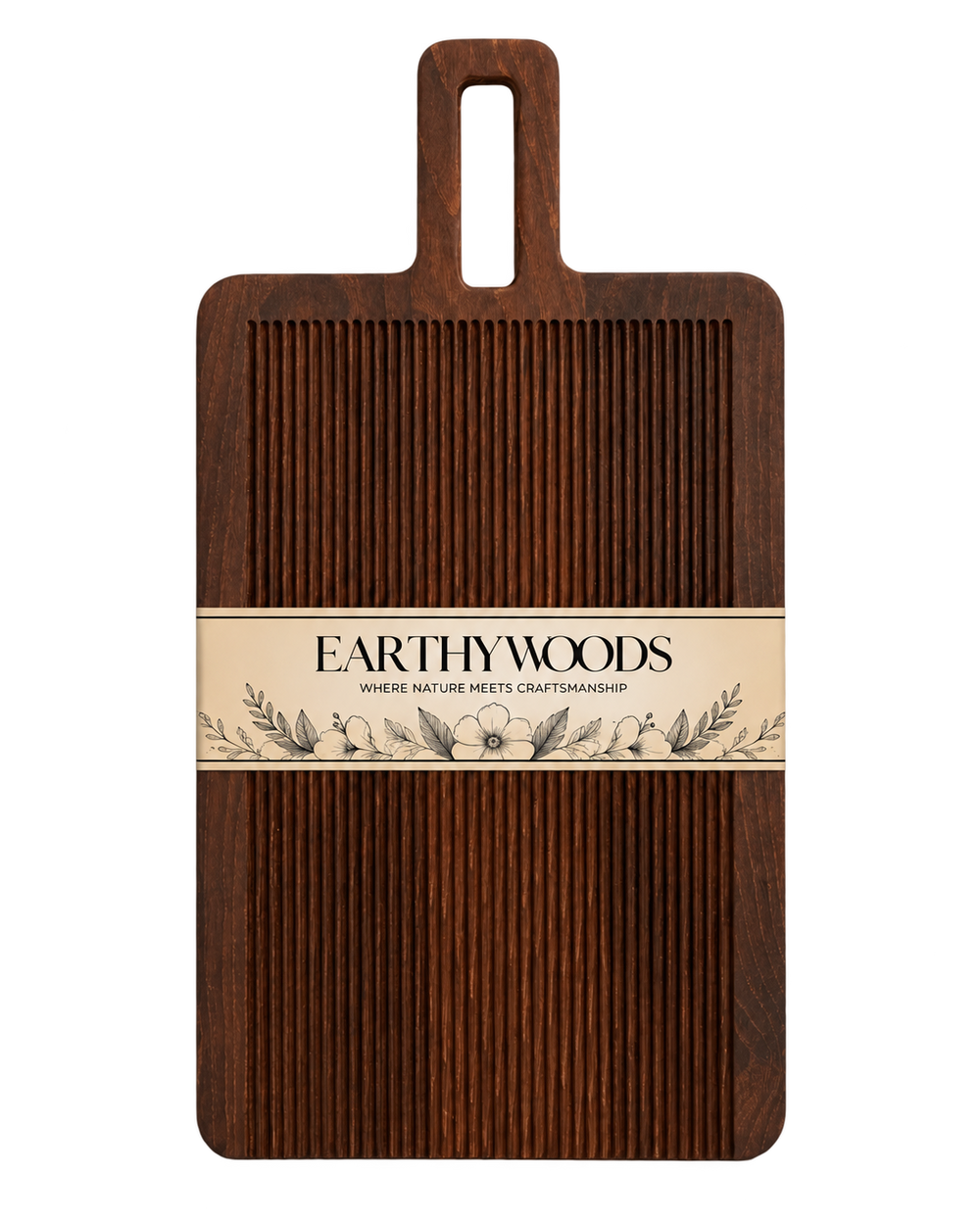 Grooved Indian Rosewood Chopping Board with Handle | 15 × 10 × 1.5 Inch