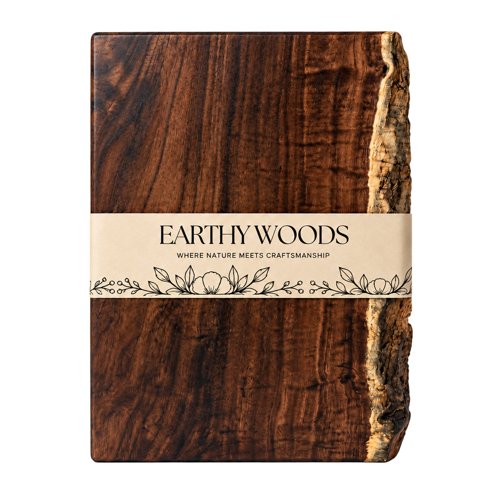 Live Edge Indian Rosewood Cutting Board | 15 x 10 x 2 Inch