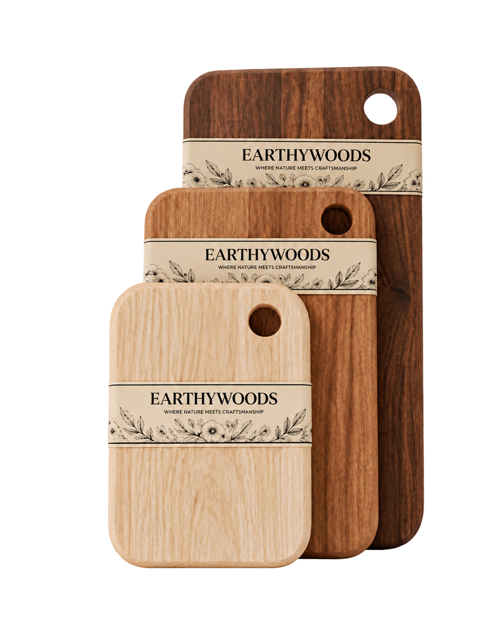 Wooden Chopping Board Set of 3 | Teak & Indian Rosewood