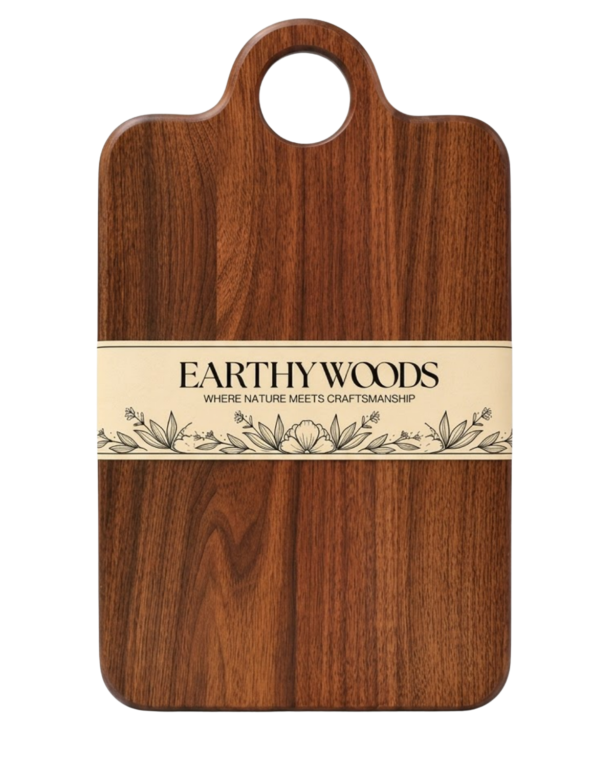 Live edge rosewood chopping board with branded paper band