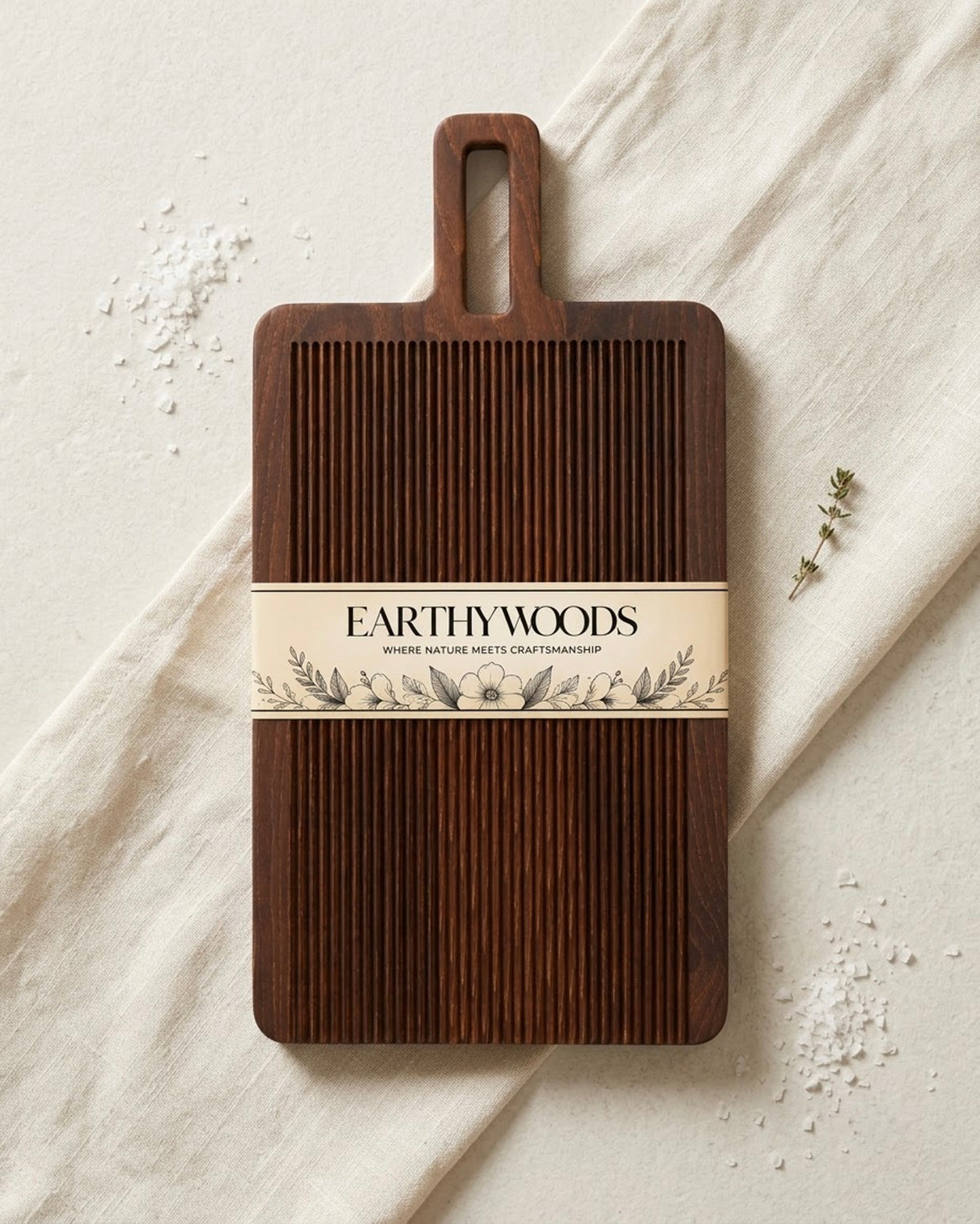 Grooved Indian Rosewood Chopping Board with Handle, 15 x 10 x 1.5 Inch by Earthy Woods - another product view