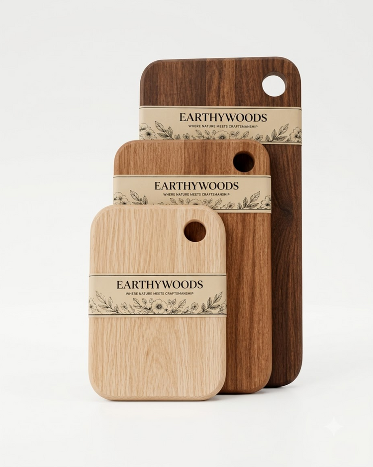 Wooden Chopping Board Set of 3, Teak & Indian Rosewood by Earthy Woods - product photo