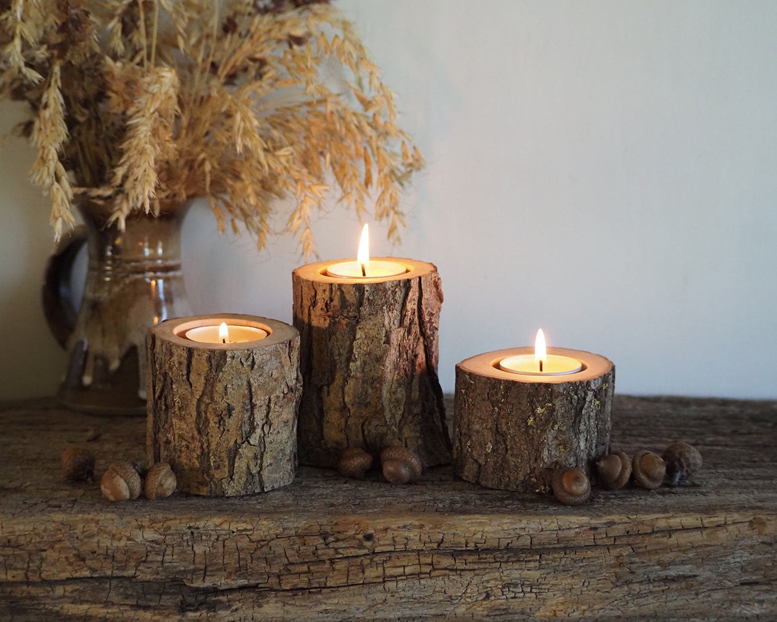 Rustic Tree Branch Candle Holders